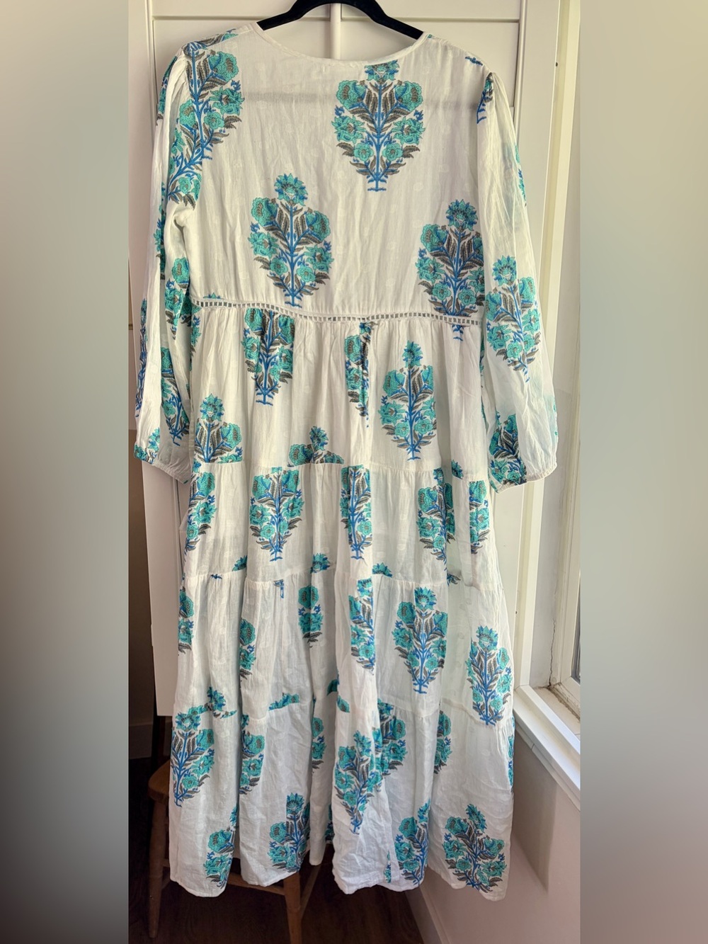 Debbie Katz White Boho Tiered Maxi Dress with Floral Print - Picture 2 of 6